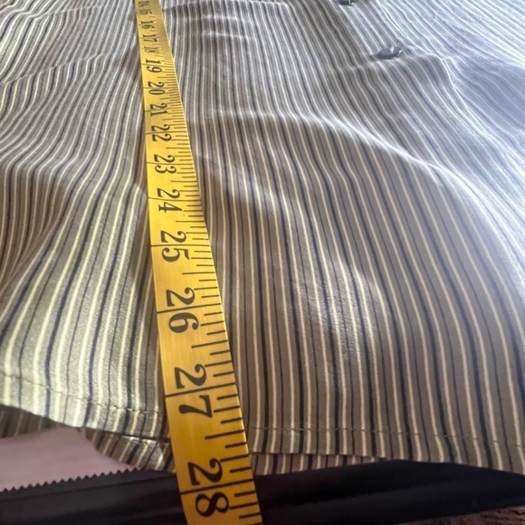 Vintage 100% Silk Button Down striped base layer career work Blouse Top Sz 12 - Picture 7 of 10